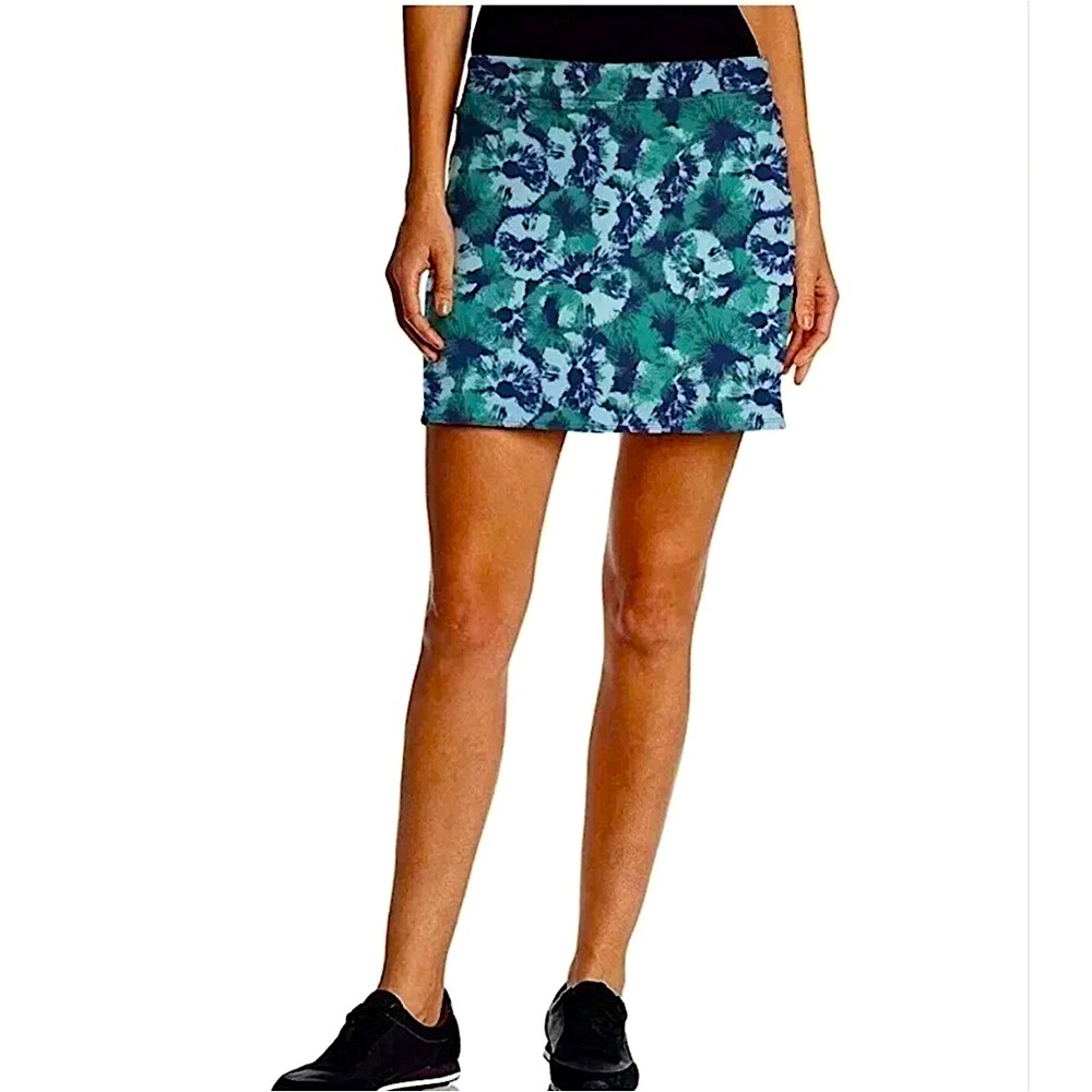 NWT Tranquility by Colorado Clothing floral stamp blue green knit skort size XL